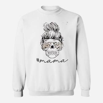 Mom Life Leopard Skull Sweatshirt | Crazezy