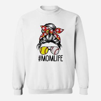 Mom Life Softball Baseball Mothers Day Sweatshirt | Crazezy DE