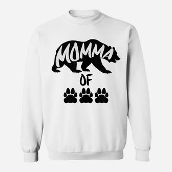 Momma Bear Of Three Mother's Day Perfect Gift Sweatshirt | Crazezy