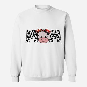 Mother Cow Mom Farming Birthday Funny Family Matching Gift Sweatshirt | Crazezy