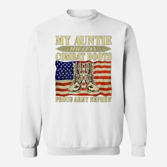 My Auntie Wears Combat Boots Military Proud Army Nephew Gift Sweatshirt | Crazezy