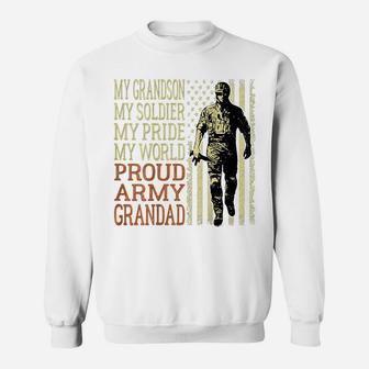 My Grandson My Soldier Hero Proud Army Grandad Military Gift Sweatshirt | Crazezy