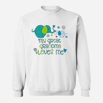 My Great Grandma Loves Me Cute Elephants Sweatshirt | Crazezy DE