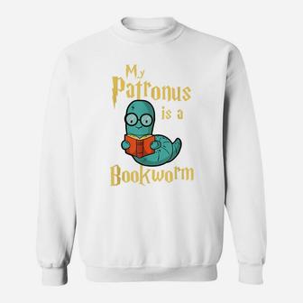 My Patronus Is A Bookworm - Funny Book Lover Gift & Reading Sweatshirt | Crazezy CA