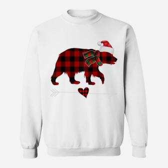 Nana Bear Christmas Pajama Red Plaid Buffalo Family Gifts Sweatshirt | Crazezy