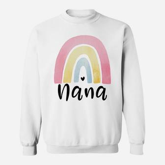 Nana Rainbow For Women Grandma Mother's Day Christmas Sweatshirt | Crazezy