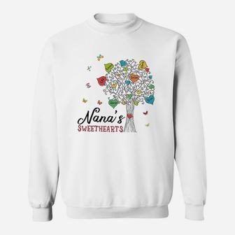 Nana Sweethearts Hearts Family Tree Sweatshirt | Crazezy