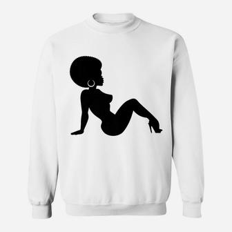 Natural Hair Afro Female Mudflap Girl Silhouette Sweatshirt | Crazezy