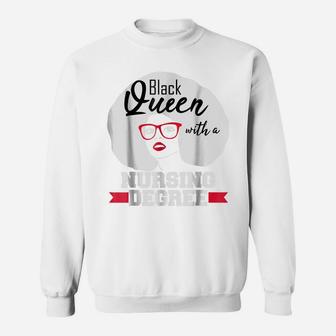 Nurse Black Queen Nursing Degree T-Shirt Lpn Cna Lvn Gift Sweatshirt | Crazezy