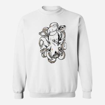 Octopus Chef Funny Restaurant Sweatshirt | Crazezy
