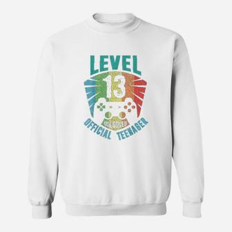 Official Teenager 13Th Birthday Level 13 Unlocked Boys Sweatshirt | Crazezy UK