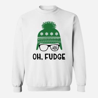 Oh Fudge Funny Christmas Saying, Vintage Xmas Sweatshirt | Crazezy