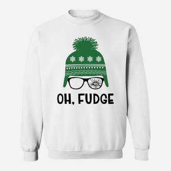 Oh Fudge Funny Christmas Saying, Vintage Xmas Sweatshirt Sweatshirt | Crazezy CA