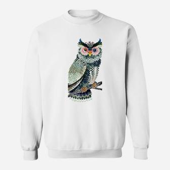 Owl Floral Folk Art Sweatshirt | Crazezy