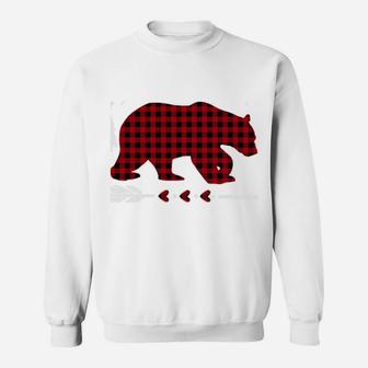 Papa Bear Christmas Pajama Red Plaid Buffalo Family Gift Sweatshirt | Crazezy CA