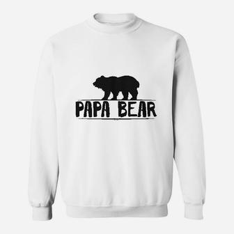 Papa Bear Daddy Dad Father Grizzly Sweatshirt | Crazezy