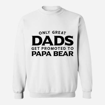 Papa Bear Gift Only Great Dads Get Promoted To Papa Bear Sweatshirt | Crazezy DE