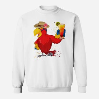 Parrots Drinking Margarita Hawaiian Birds Funny Family Cute Sweatshirt | Crazezy UK