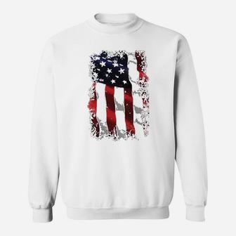 Patriotic American Flag Baseball Sweatshirt | Crazezy