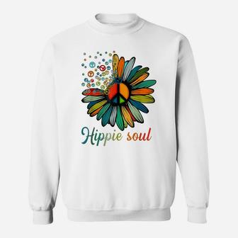 Peace Sign Hippie Soul Tshirt Flower Daisy Lovers Gifts Sweatshirt | Crazezy CA