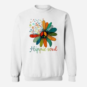 Peace Sign Hippie Soul Tshirt Flower Daisy Lovers Gifts Sweatshirt | Crazezy UK