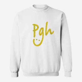 Pgh Pittsburgh Smiley Face Cute Sweatshirt - Thegiftio UK