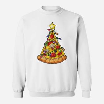 Pizza Christmas Tree Lights Xmas Men Boys Crustmas Gifts Sweatshirt | Crazezy DE