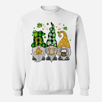 Plaid Gnomes St Patricks Day Shamrock Gnome Irish Gift Sweatshirt | Crazezy