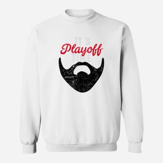 Playoff Beard Funny Hockey Distressed Playoff Sweatshirt - Thegiftio UK