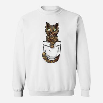Pocket Tortoiseshell Tortie Cat Sweatshirt | Crazezy