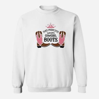 Princess Cowboy Boots Western Cowgirl Sweatshirt | Crazezy