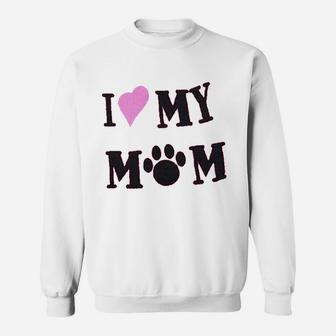 Printed Letter I Love My Mom Sweatshirt - Thegiftio UK