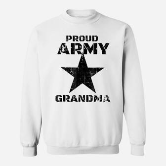Proud Army Grandma Military Patriotic Distressed T Shirt Sweatshirt | Crazezy AU
