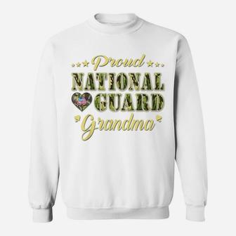 Proud National Guard Grandma Dog Tag Heart Army Grandmother Sweatshirt | Crazezy