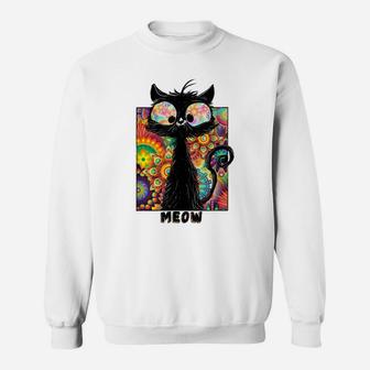 Psychedelic Cat Shirt | Colored Cat Tee | Funny Cat Tee Sweatshirt | Crazezy DE