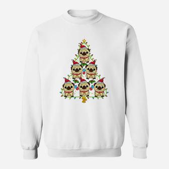Pug Christmas Tree Sweatshirt Xmas Gift For Pug Lover Sweatshirt | Crazezy CA