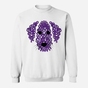 Purple Ribbon Dog Face Lupus Inspirational Awareness Gifts Sweatshirt | Crazezy DE