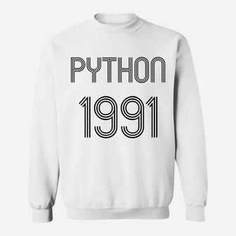 Python Programmer Design 1St Release 1991 Black Retro Text Sweatshirt | Crazezy CA
