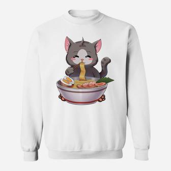 Ramen Cat Japanese Gift Kawaii Anime Sweatshirt | Crazezy AU