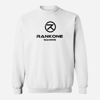 RankOne Gaming Logo Weißes Sweatshirt Unisex, Spieler Mode - Seseable