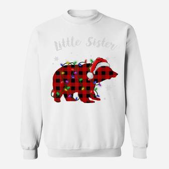 Red Plaid Little Sister Bear Buffalo Family Pajama Christmas Sweatshirt | Crazezy AU