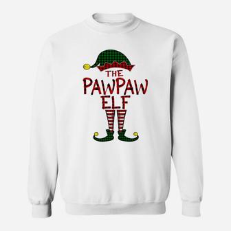 Red Plaid Pawpaw Elf Matching Family Christmas Pajama Daddy Sweatshirt Sweatshirt | Crazezy AU