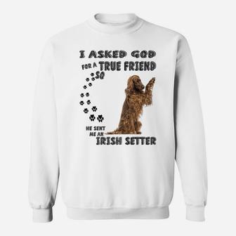 Red Spaniel Dog Mom Dad Quote Print, Cute Irish Red Setter Sweatshirt | Crazezy AU