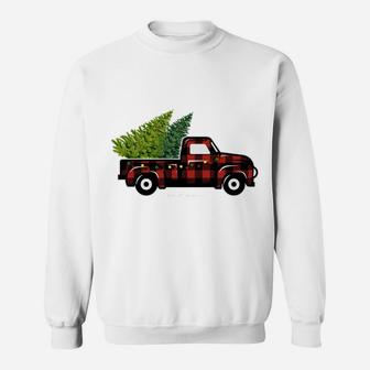 Red Truck With Christmas Tree Vintage Gifts Merry Christmas Sweatshirt | Crazezy