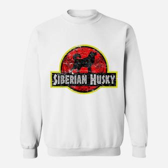 Retro Siberian Husky Dad Vintage Dog Father Pet Dog Papa Sweatshirt | Crazezy