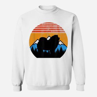 Retro Vintage Distressed Sunset And Mountains Chow Chow Sweatshirt | Crazezy DE