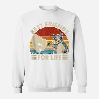 Retro Vintage Squirrel Best Friend For Life Fist Bump Sweatshirt | Crazezy UK