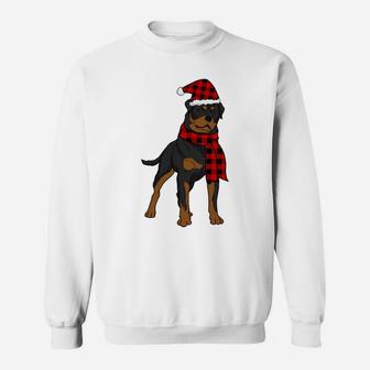 Rottweiler Buffalo Plaid Rotti Dog Lover Christmas Sweatshirt | Crazezy DE