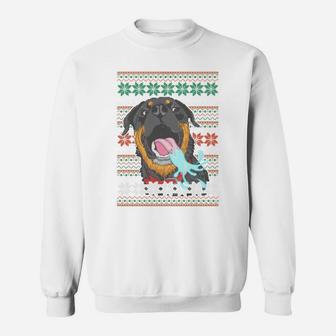 Rottweiler Ugly Christmas Sweater Design Sweatshirt Sweatshirt | Crazezy UK
