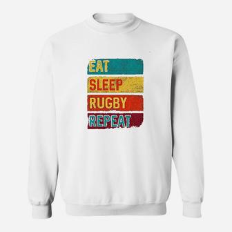 Rugby Player Eat Sleep Rugby Repeat Sweatshirt | Crazezy